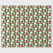 Festive Woodland kerstbunny party wrap Cadeaupapier (Vlak)