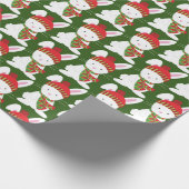Festive Woodland kerstbunny party wrap Cadeaupapier (Hoek)