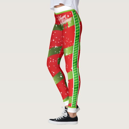 Festive WRAPPED UP-UP VOOR U IN HOLIDAY RIBBONS Leggings (Links)
