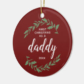 Festive Wreatalized 1st Kerstmis als papa Keramisch Ornament (Links)