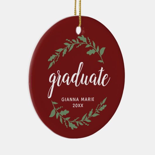 Festive Wreatalized Afstuderen Keepomwille Keramisch Ornament (Rechts)