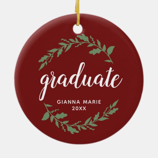 Festive Wreatalized Afstuderen Keepomwille Keramisch Ornament (Achterkant)