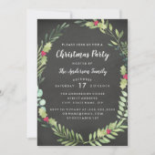 Festive Wreath Chalkboard kerstparty Kaart (Voorkant)