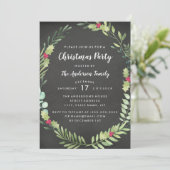 Festive Wreath Chalkboard kerstparty Kaart (Staand voorkant)