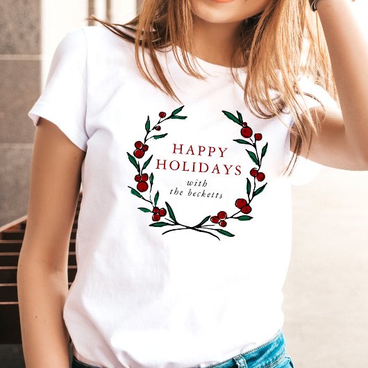 Festive Wreath Family Christmas T-shirt