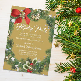 Festive Wreath Holiday Party Uitnodiging