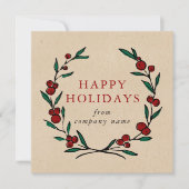 Festive Wreath Merry Christmas Happy Feestdagenkaart (Voorkant)