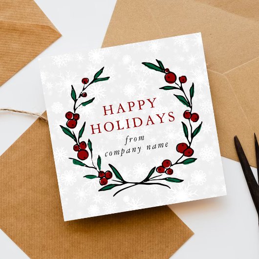 Festive Wreath Merry Christmas Happy Feestdagenkaart