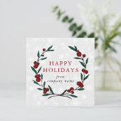 Festive Wreath Merry Christmas Happy Feestdagenkaart (Staand voorkant)