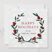 Festive Wreath Merry Christmas Happy Feestdagenkaart (Voorkant)