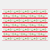 Festive Wreath, Ornament, Bell, kerstboom Inpakpapier Vel (Voorkant 2)