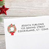 Festive Wreath Return Address Etiket