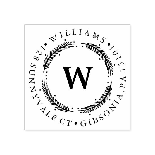 Festive Wreath | Vakantiemaand adres Rubberstempel (Afrduk)