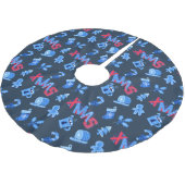 Festive XMAS Lettering Blue Red Kerstmis Kerstboom Rok (Gekanteld)