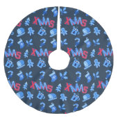 Festive XMAS Lettering Blue Red Kerstmis Kerstboom Rok (Voorkant)