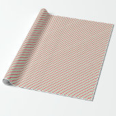 Festive Xmas Red Green White Diagonal Stripes Cadeaupapier (Uitgerold)