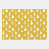 Festive Yellow and White Christmas Tree Pattern Inpakpapier Vel (Voorkant)