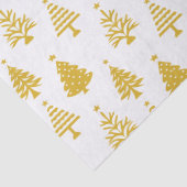 Festive Yellow and White Christmas Tree Pattern Tissuepapier (Detail)