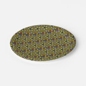 Festive Yellow Golden Kaleidoscoop Star Pattern Papieren Bordje (Gekanteld)