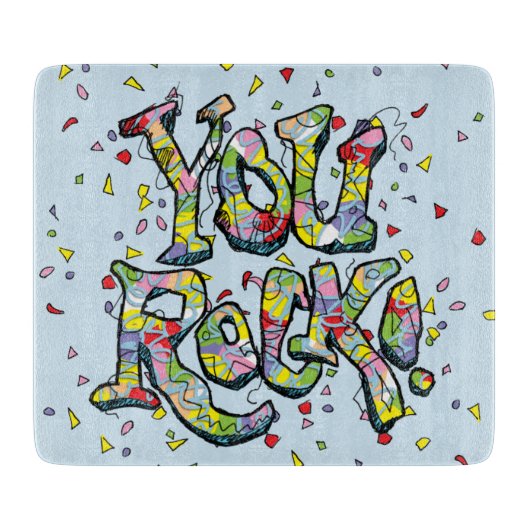 Festive "You Rock!" Kabelrooster Snijplank (Voorkant)