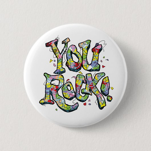 Festive "You Rock!" Lettering Button (Voorkant)