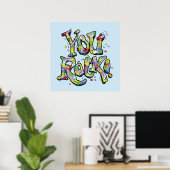 Festive "You Rock!" Poster met lettertekens (Thuiskantoor)