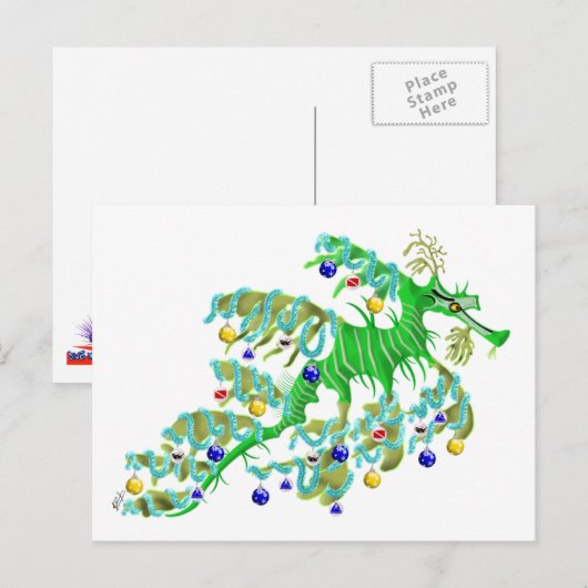 Festive Zee Dragon Briefkaart (Voorkant / Achterkant)