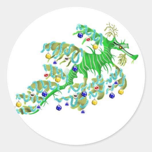 Festive Zee Dragon Ronde Sticker (Voorkant)