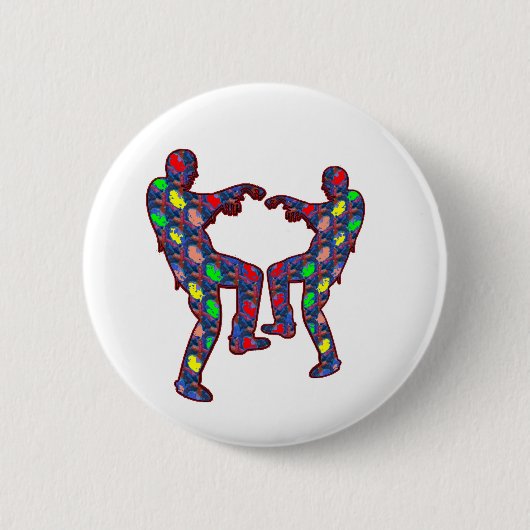FESTIVE ZOMBIE DANCE RONDE BUTTON 5,7 CM (Voorkant)