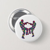 FESTIVE ZOMBIE DANCE RONDE BUTTON 5,7 CM (Voorkant /achterkant)