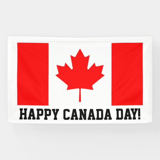 Festiviteiten met de Happy Canada Day Canadian fla Spandoek (Horizontaal)