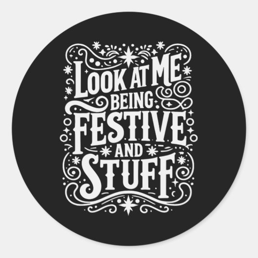 Festivity Kijk me feestelijk en zo Celeb Ronde Sticker (Voorkant)