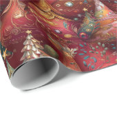 Festliche Christbäume in üppigen Farben und Gold Cadeaupapier (Rol Hoek)