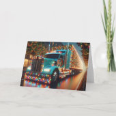  Festlicher Weihnachts-LKW mit Lichtern Bedankkaart (Voorkant)