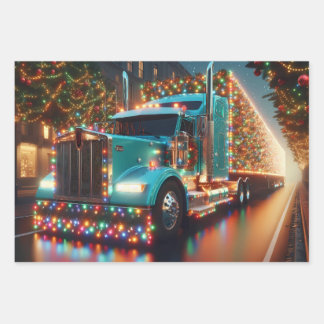  Festlicher Weihnachts-LKW mit Lichtern Inpakpapier Vel