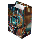  Festlicher Weihnachts-LKW mit Lichtern Medium Cadeauzakje (Voorkant Gekanteld)