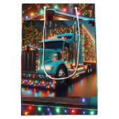  Festlicher Weihnachts-LKW mit Lichtern Medium Cadeauzakje (Achterkant)
