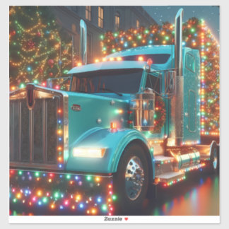  Festlicher Weihnachts-LKW mit Lichtern Sticker
