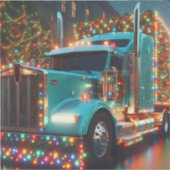  Festlicher Weihnachts-LKW mit Lichtern Sticker (Voorkant)