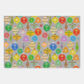 Festliches Weihnachtsschmuck-Muster Inpakpapier Vel (Voorkant)