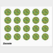 Festliches Weihnachtsschmuck-Muster Ronde Sticker (Vel)