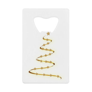 Festoon Garland kerststerren Glitter Gold Tree. Creditkaart Flessenopener