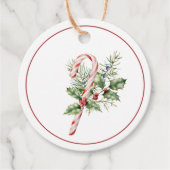 Festove Red & White Candy Cane met kerstcadeau Lab Bedankjes Labels (Voorkant)