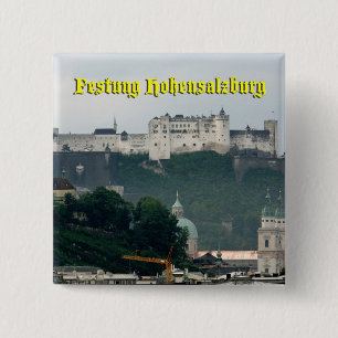 Festung Hohensalzburg, Salzburg Oostenrijk Vierkante Button 5,1 Cm