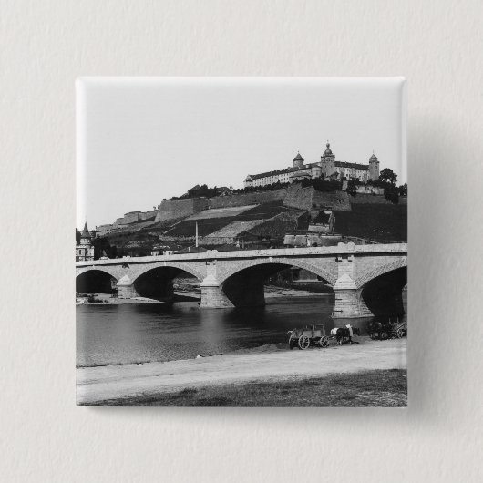 Festung Marienberg Fortress Vierkante Button 5,1 Cm (Voorkant)