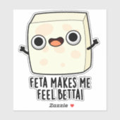Feta Maakt Me Voelen Betta Grappige Kaas Punt Sticker (Vel)