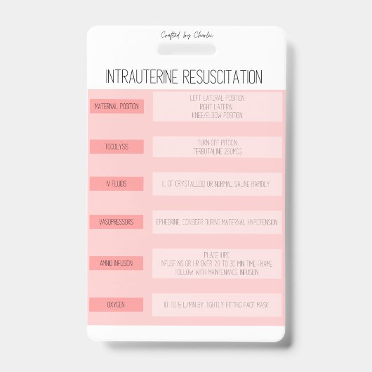 Fetal Monitoring Nurse Reference Badge (Voorkant)