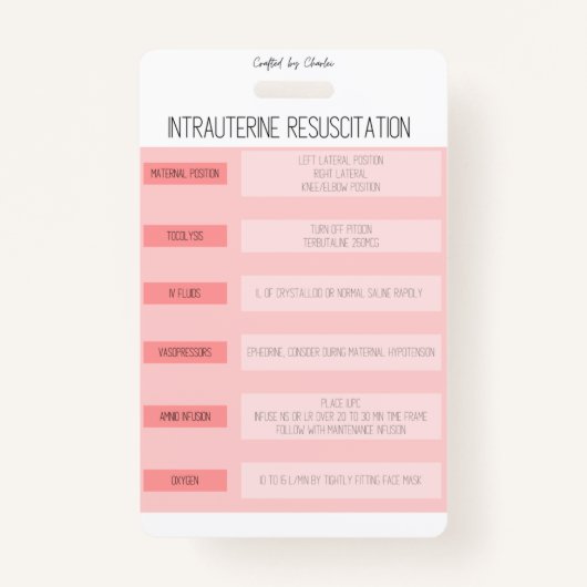 Fetal Monitoring Nurse Reference Badge (Voorkant)