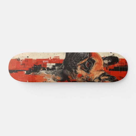 "Fetch" Franse Bulldog 7 3/4" Skateboard Deck (Horizontaal)