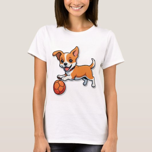 Fetch Happens - Funny Dog Cartoon T-shirt (Voorkant)